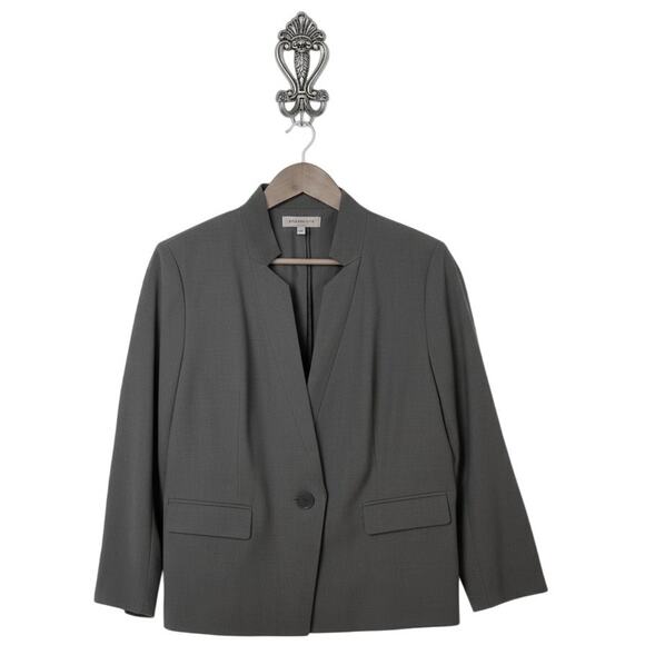 Nordstrom Collection Classic One‑Button Blazer · Wool Blend · Size 14 · Brown - Picture 9 of 9